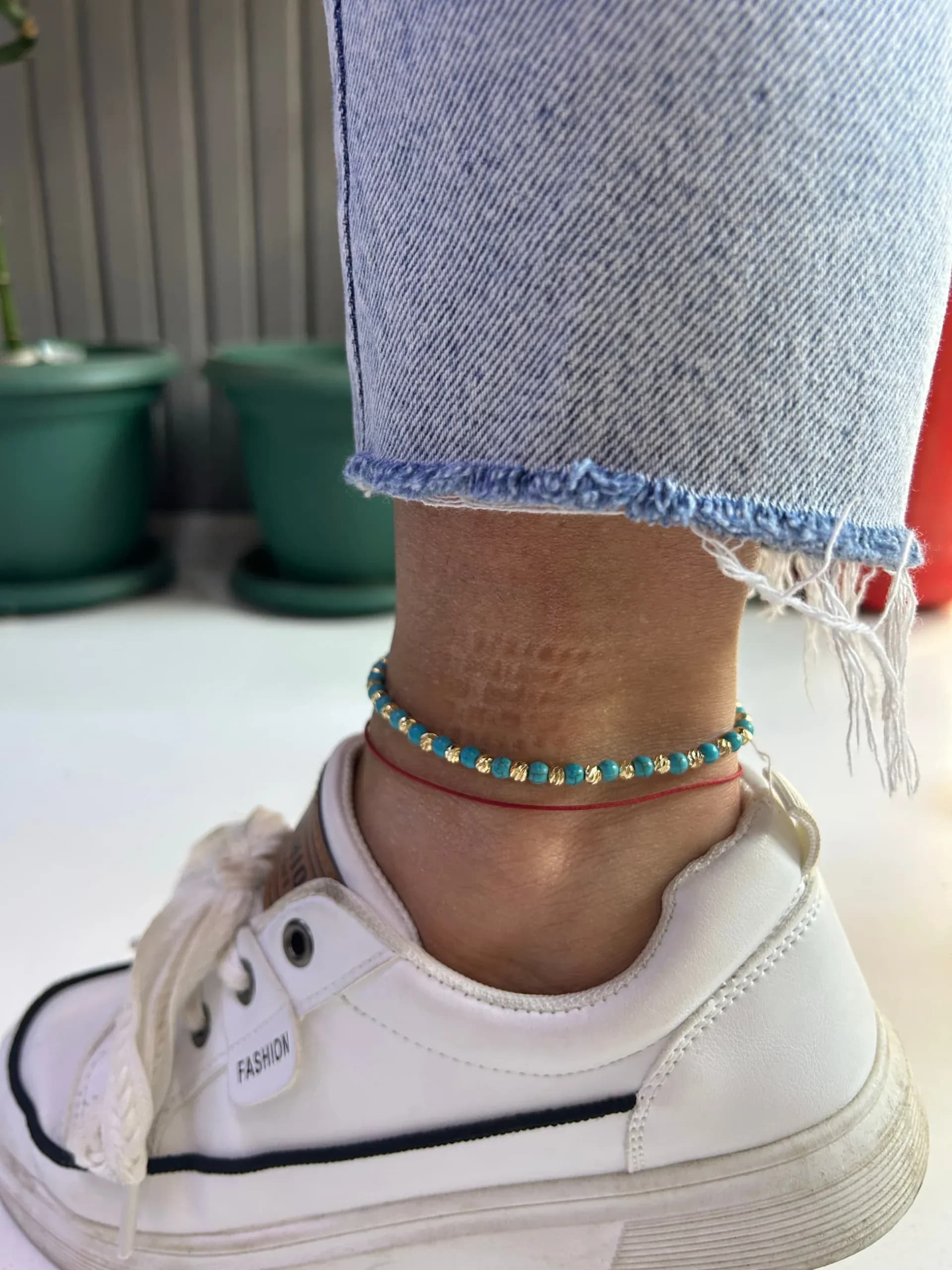 Gold Dorika Maviş Halhal