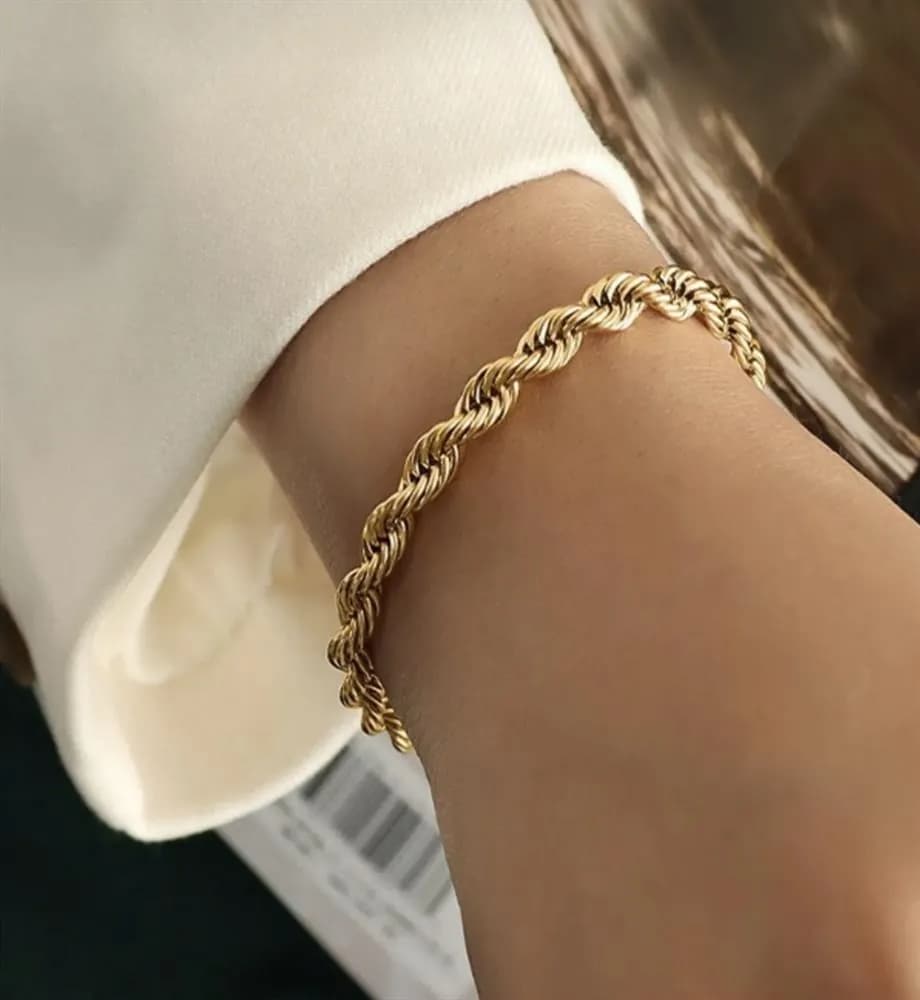 Gold Kalın Burgu Bileklik