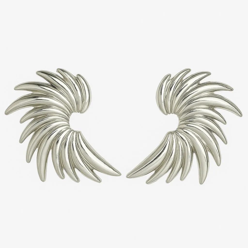 Gümüş Renk Kanat Küpe