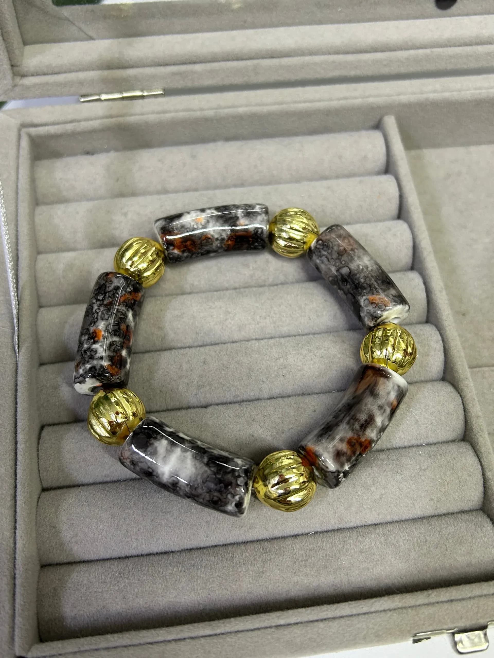 Kahve Gold Kemik Bileklik