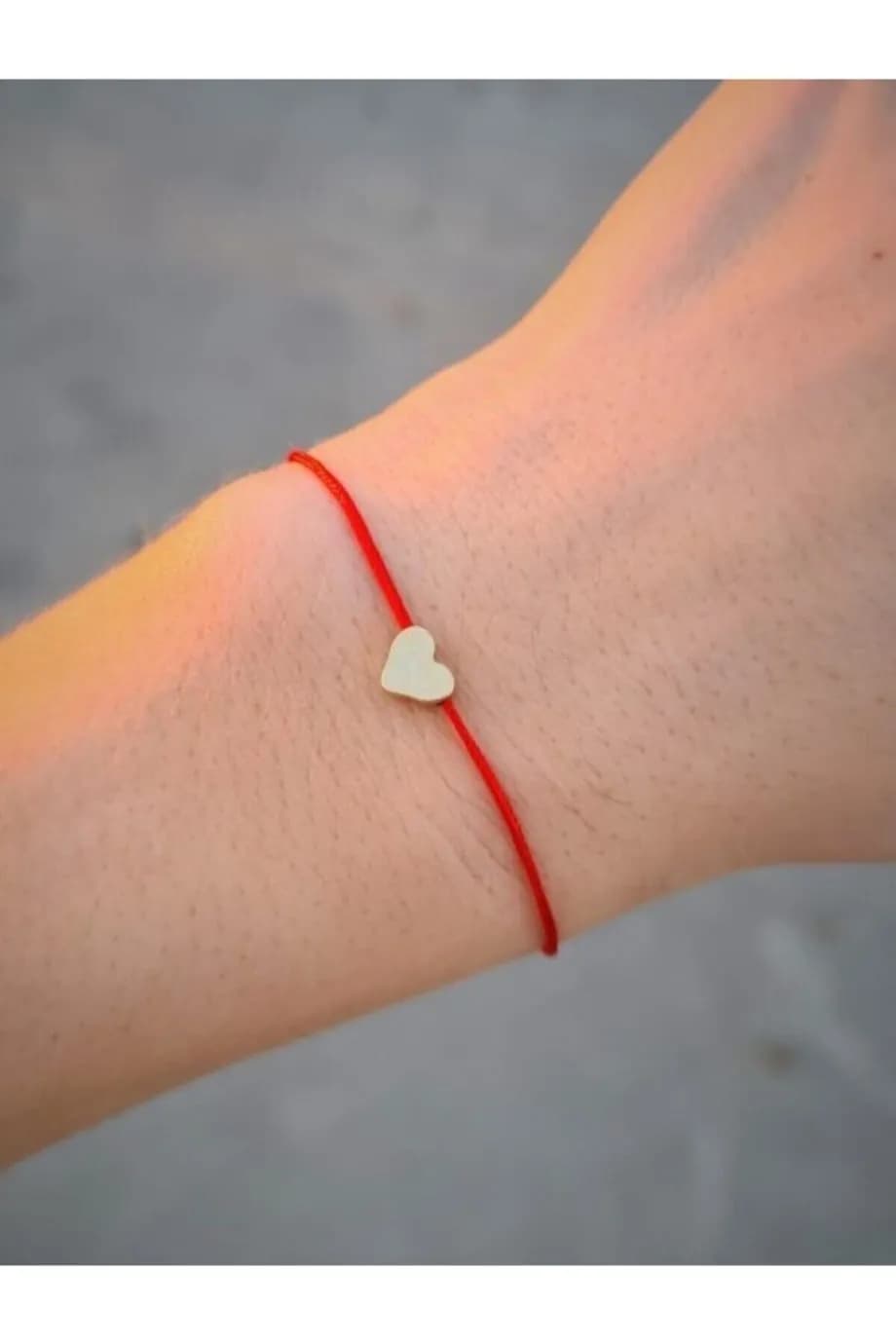 Kalp Kırmızı Ip Bileklik