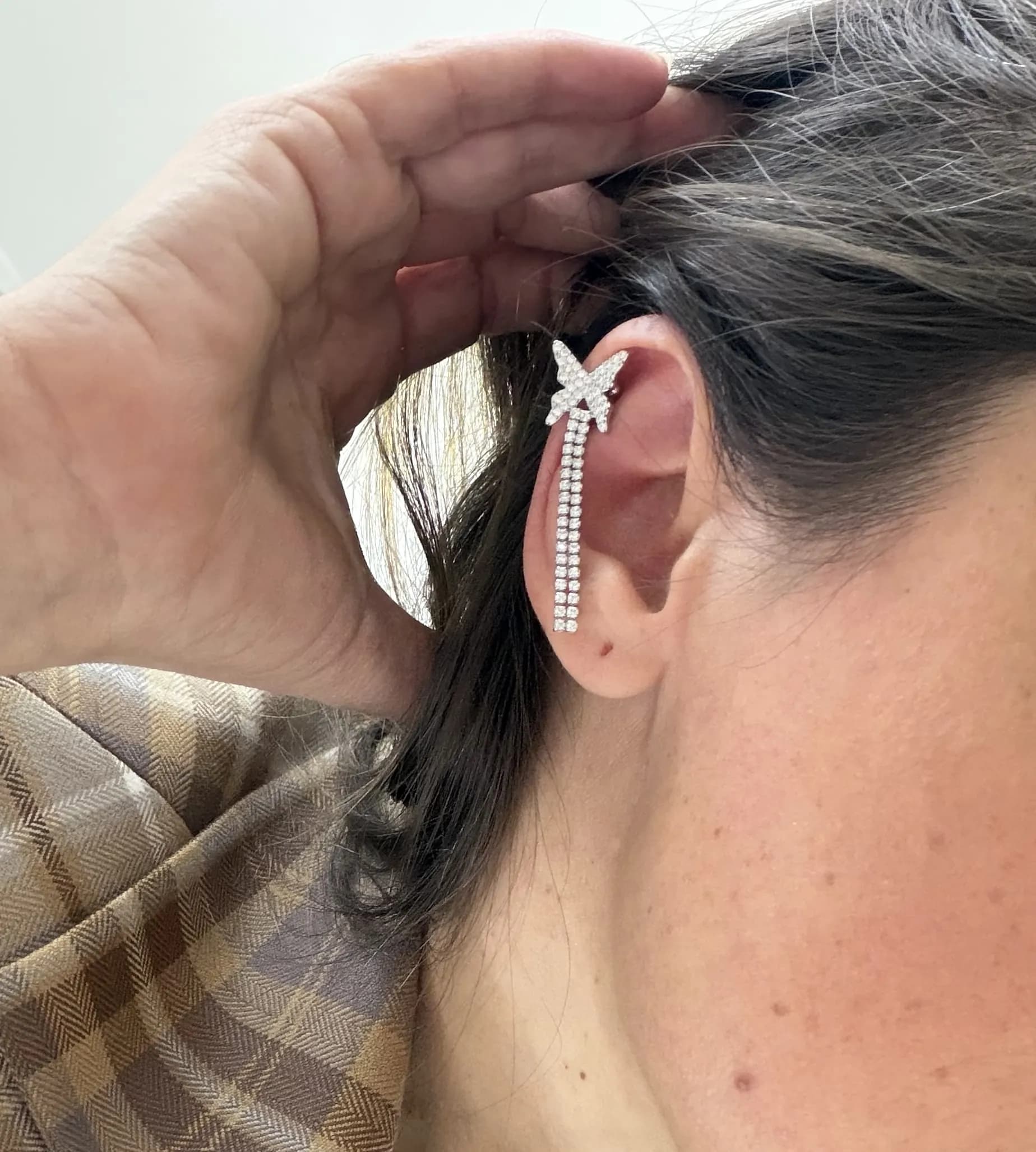 Kelebek Taşlı Earcuff