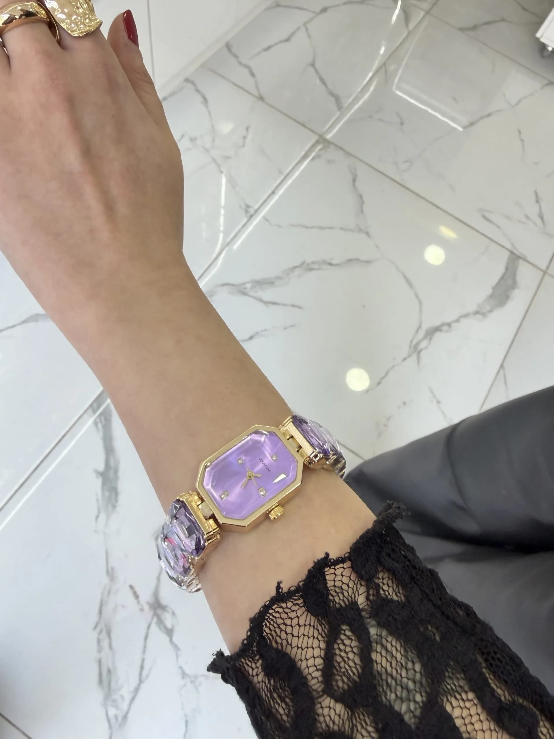 Lila Taşlı Mark Saat