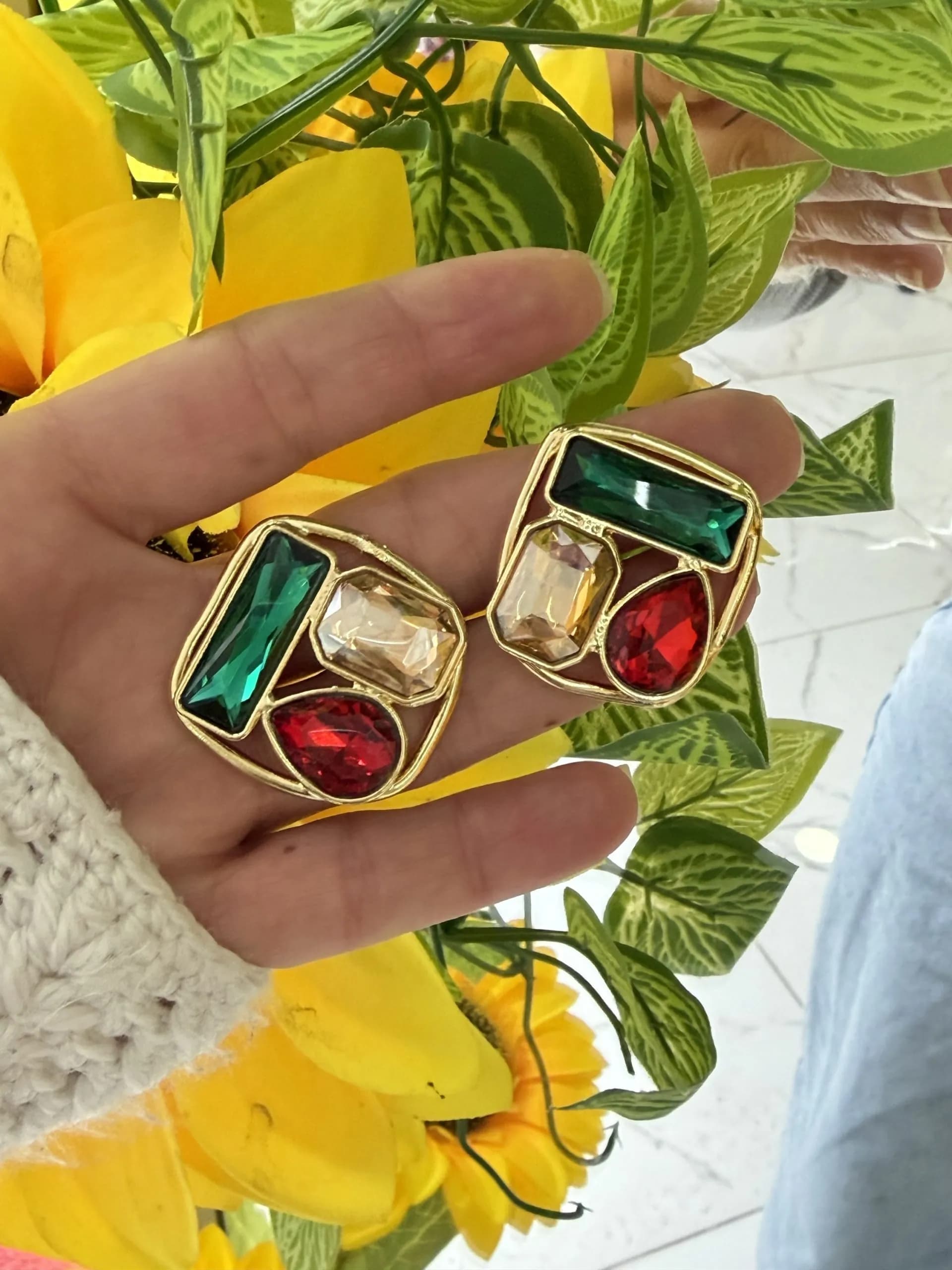 Tasarım Kristal Küpe