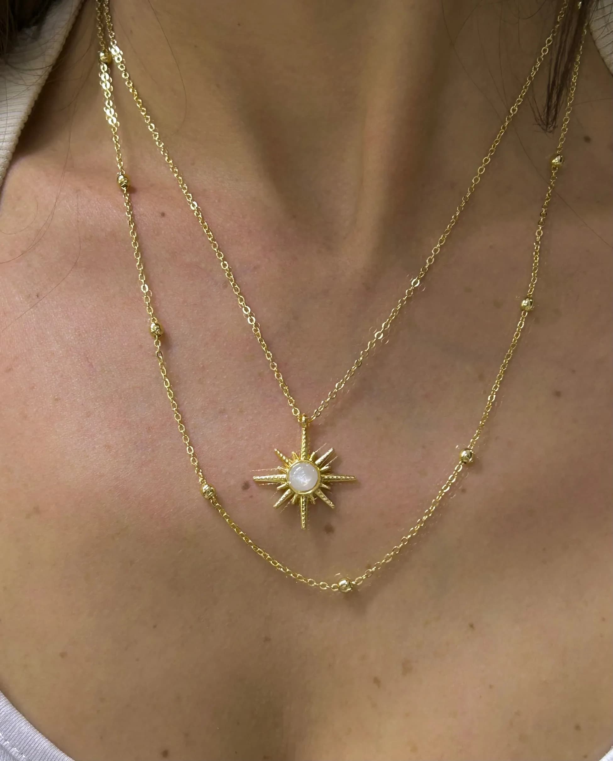 Vip 2 li Sedef Kuzey Yıldızı Kolye