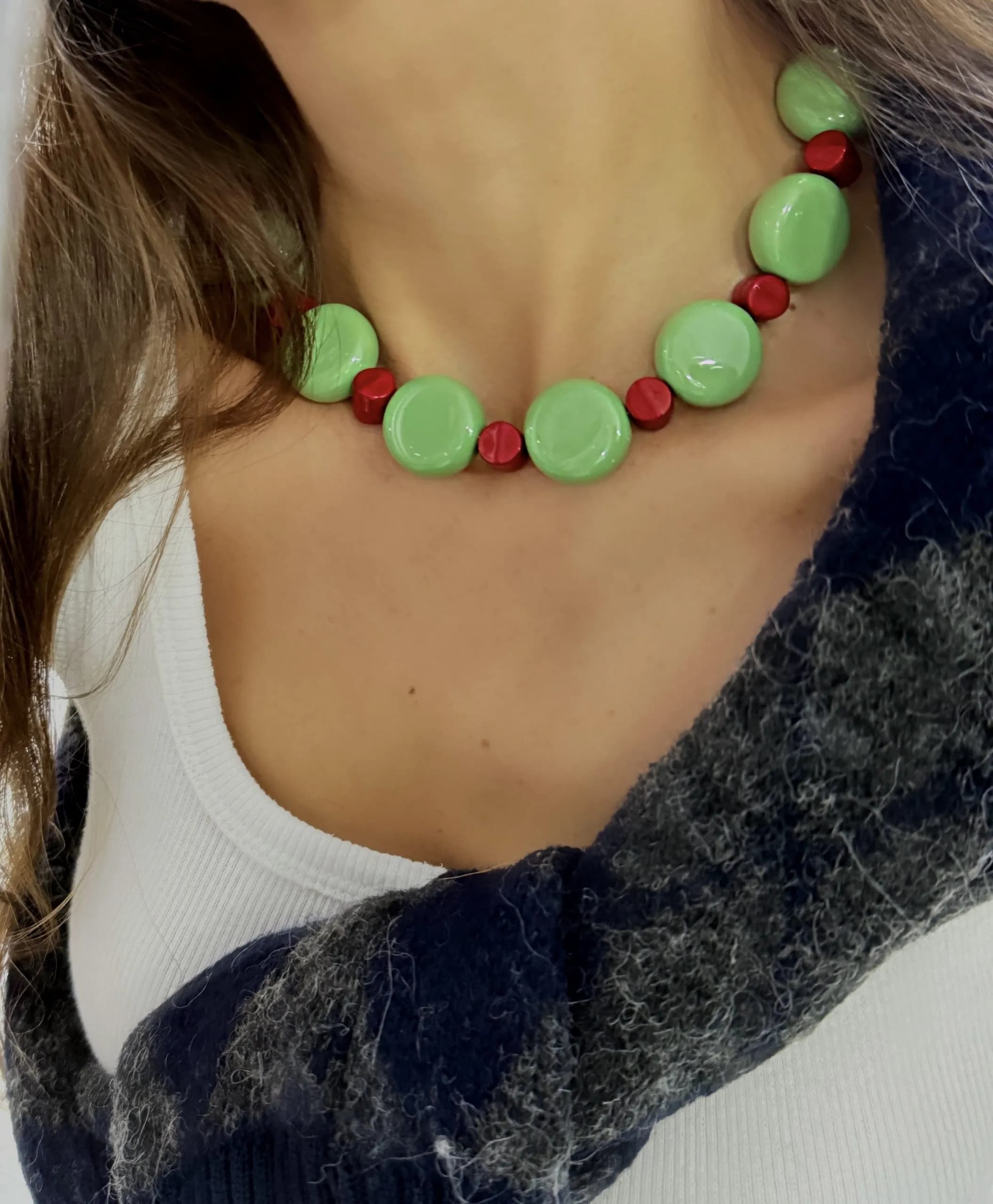 Vip Çağla Yeşili Tasarım Kolye