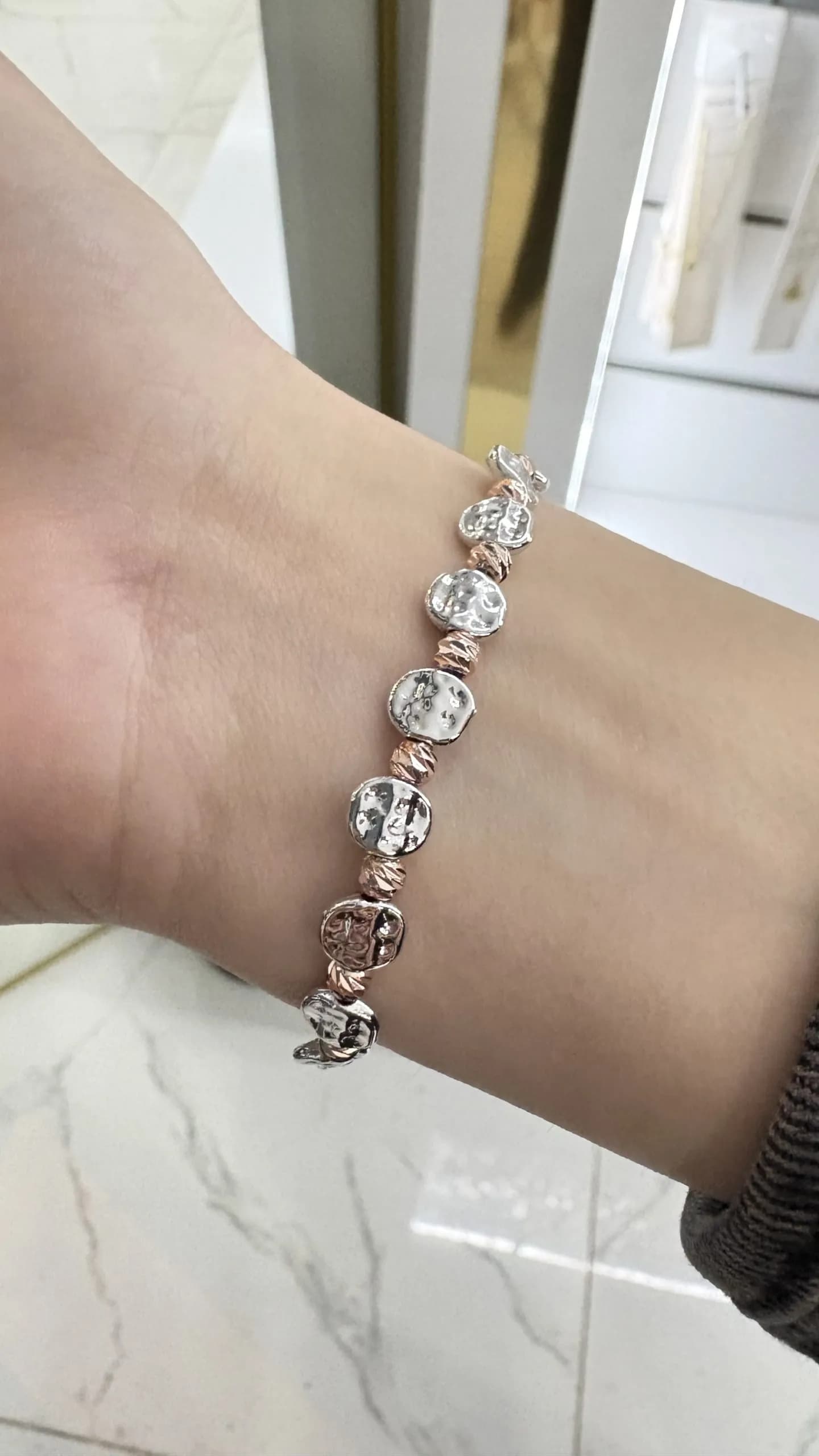 Vip Gümüş Rose Yassı Bileklik