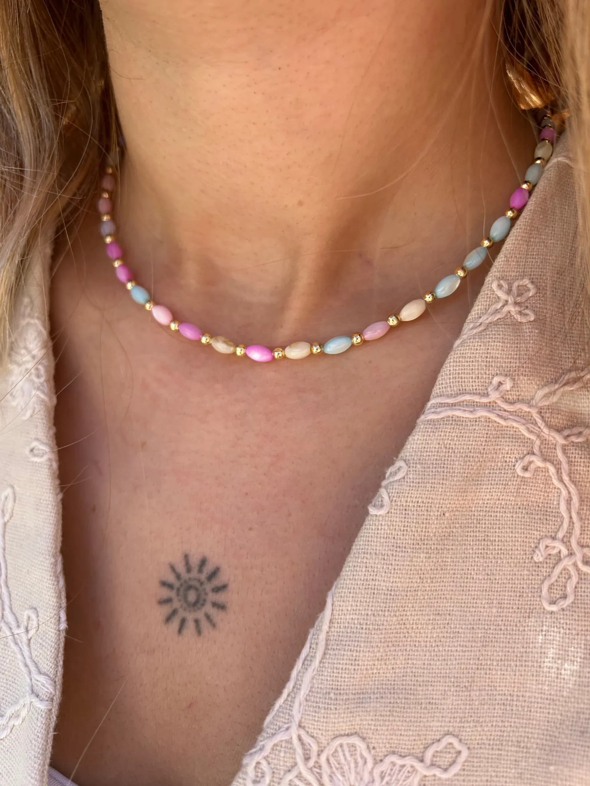 Vip Renkli Sedef Kemik Kolye