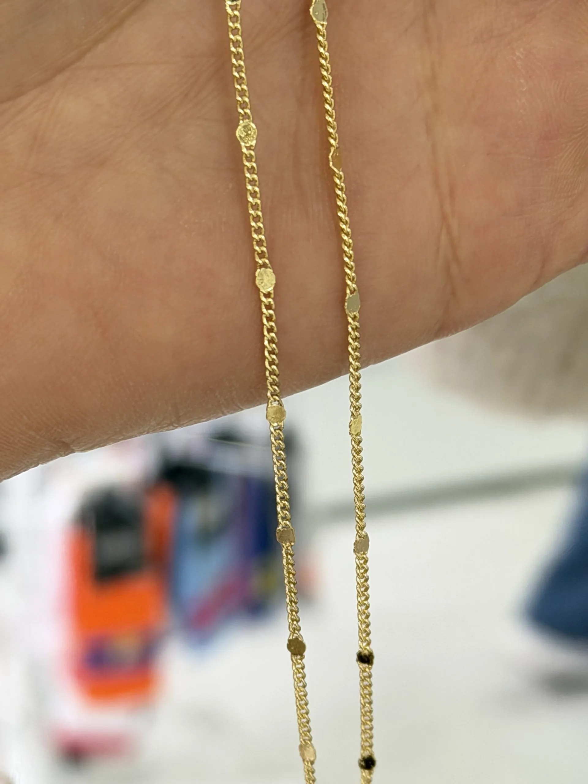 14K CM Altın Kaplama Mini Pul 45 cm Kolye