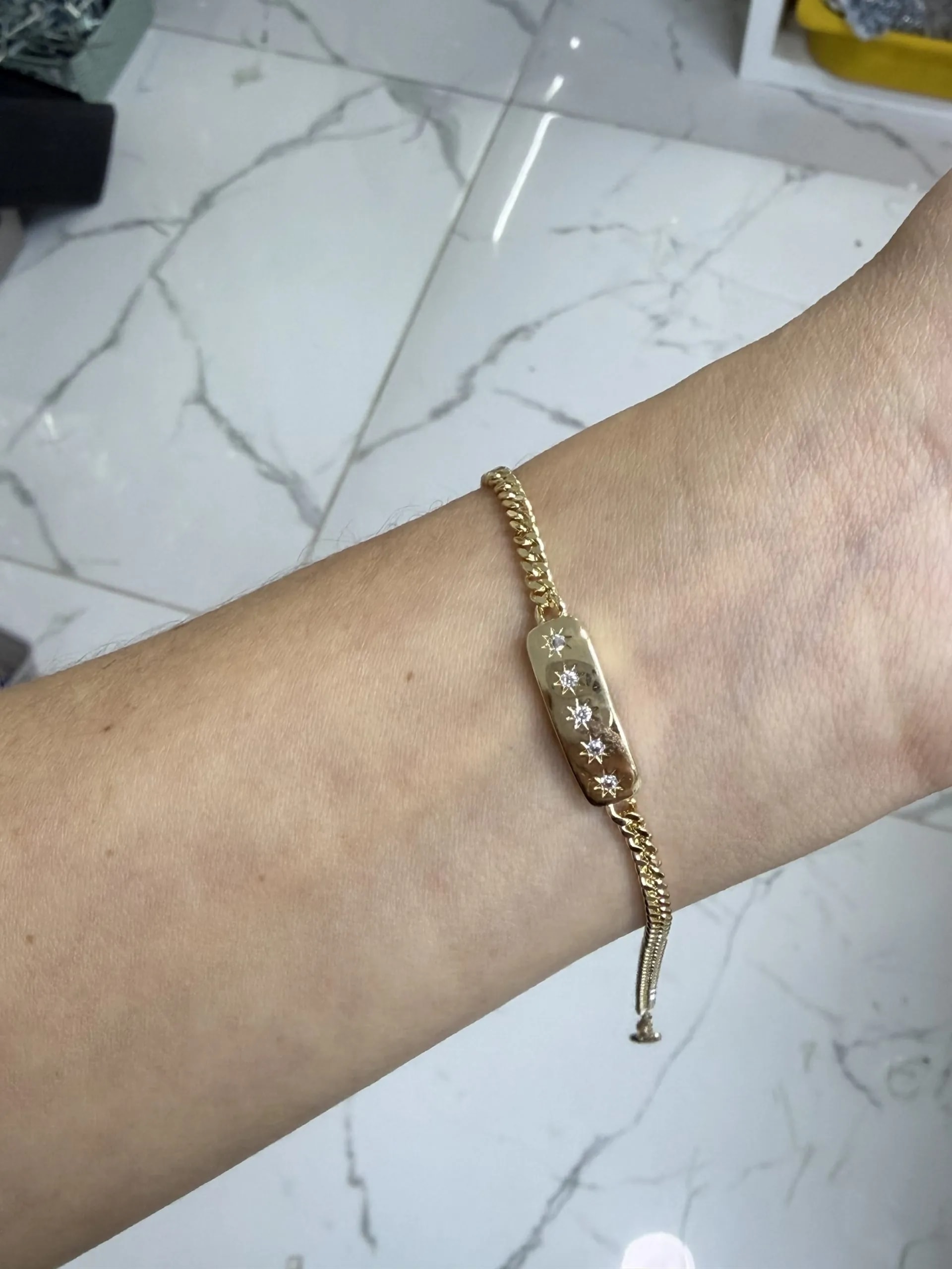 14K CM Altın Kaplama Yıldız Bileklik 061