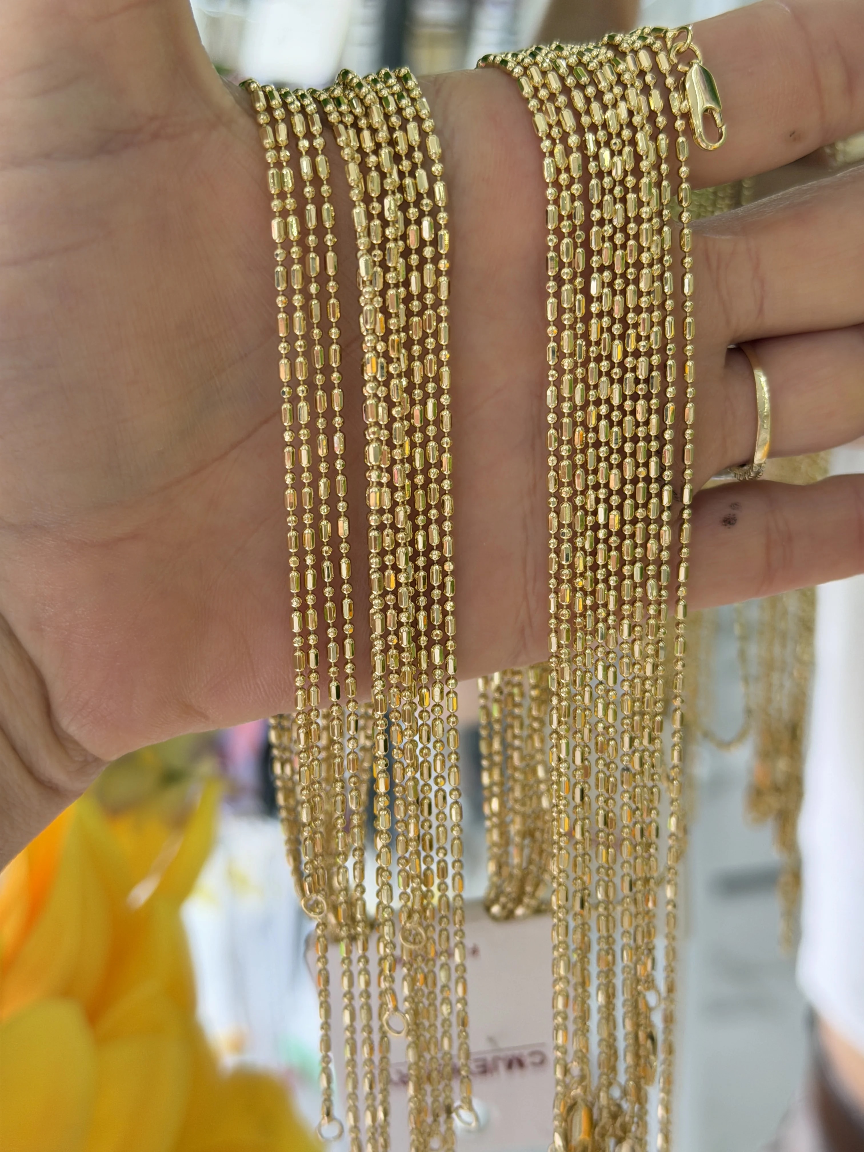 14K CM Altın Kaplama Sosis Kolye 60 cm