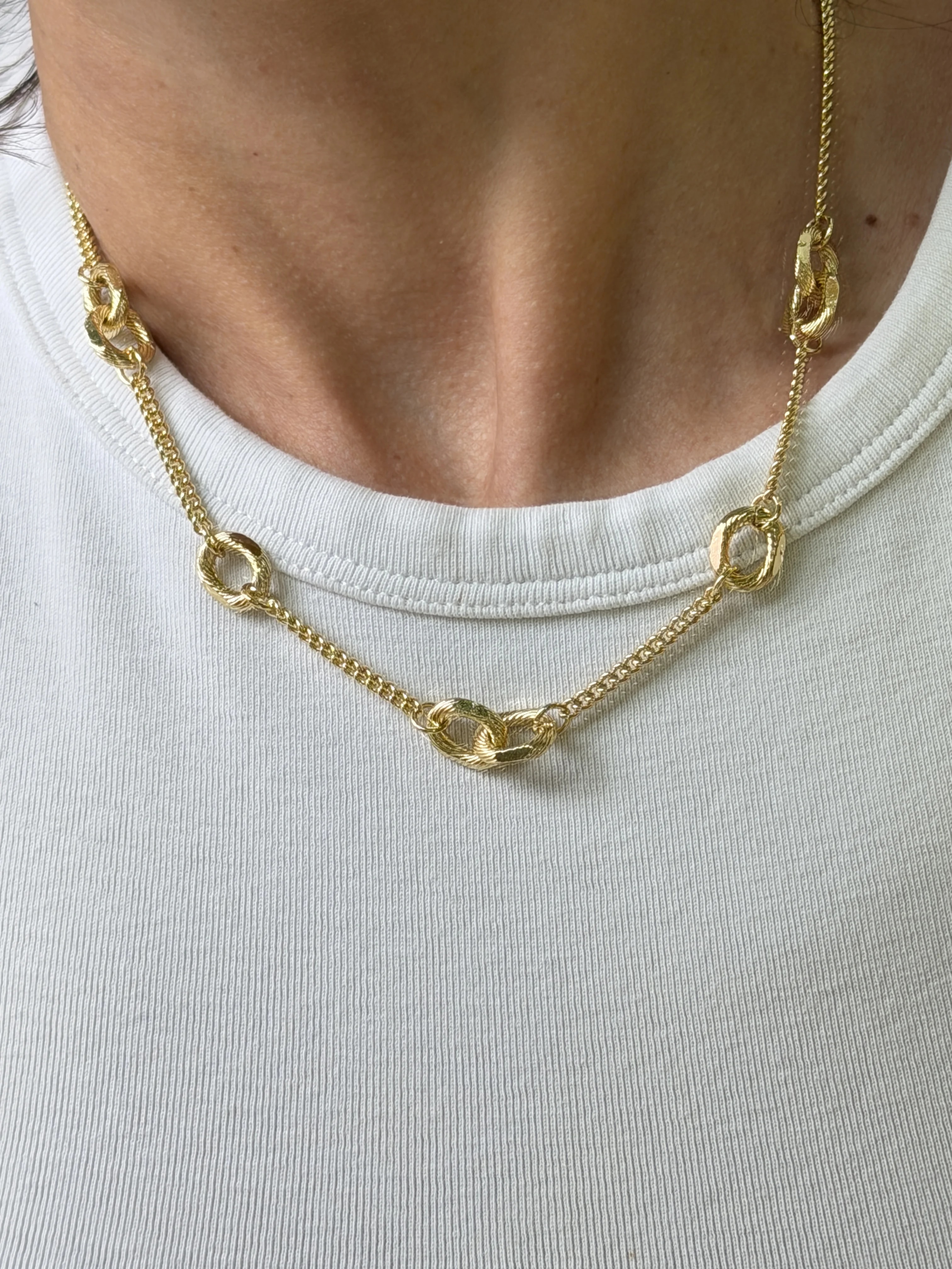 14K CM Altın Kaplama Zincir Model Kolye 