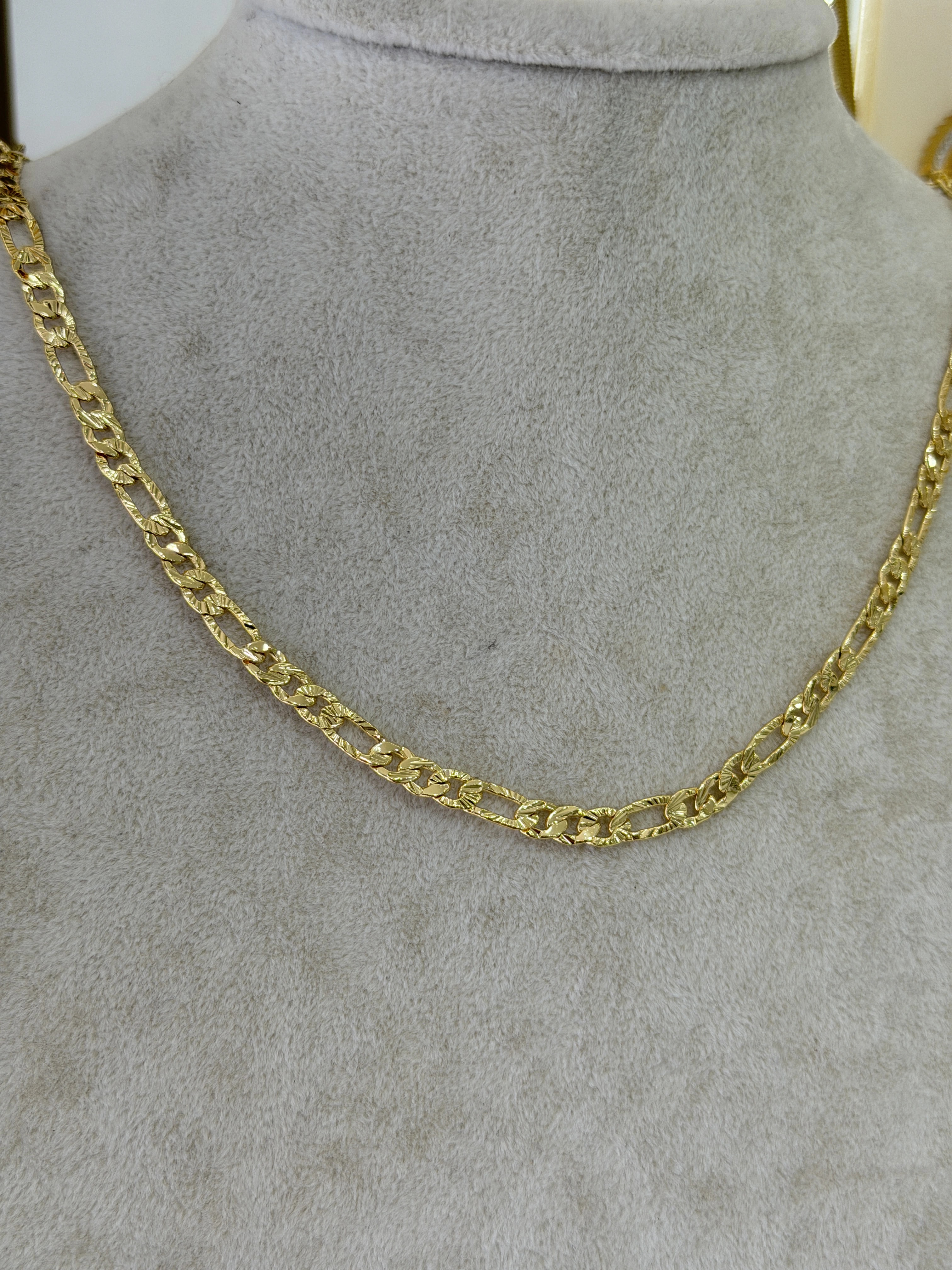 14K CM Altın Kaplama Traşlı Figaro 45 cm