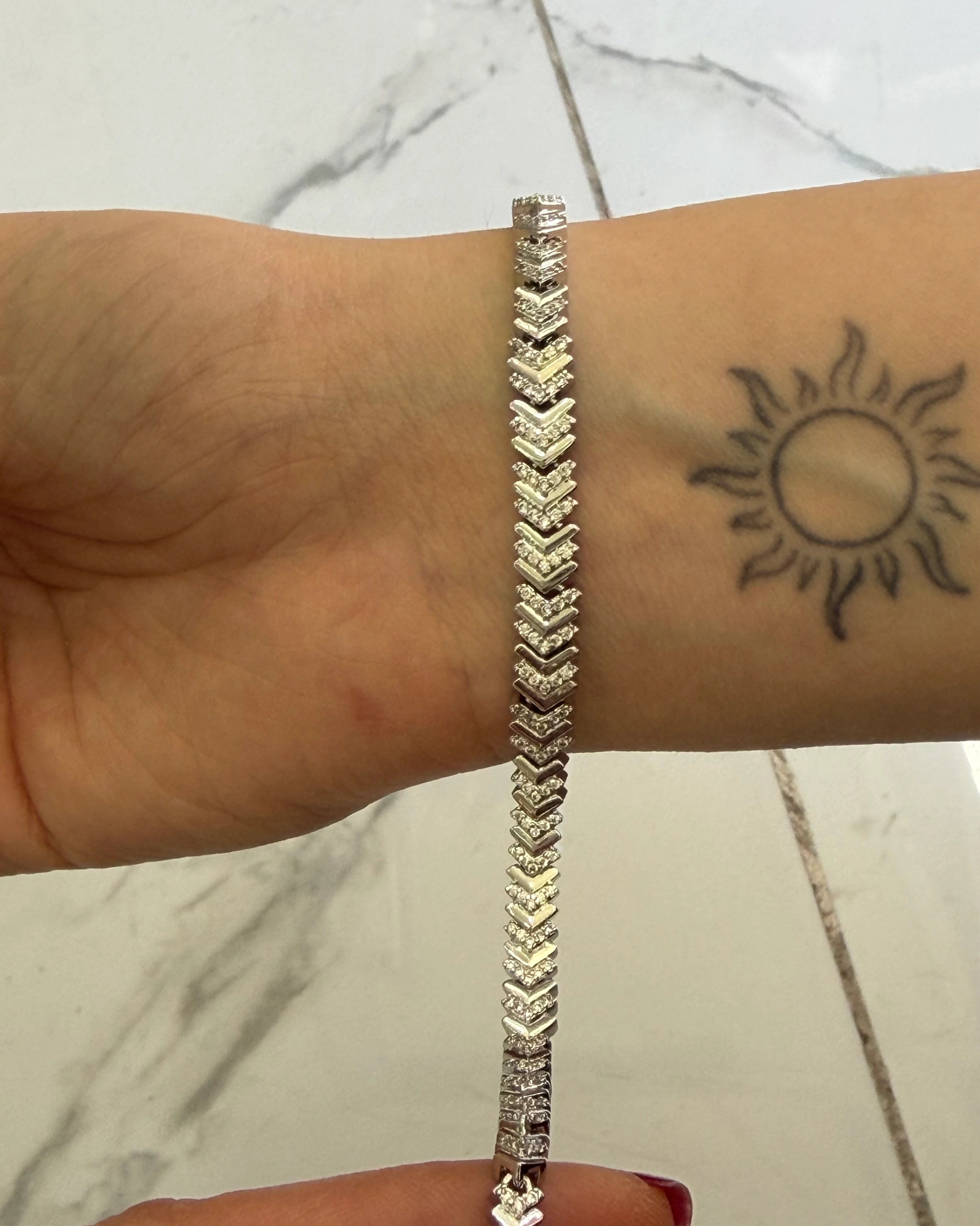 14K CM Gümüş Renk Tam Balıksırtı Bileklik