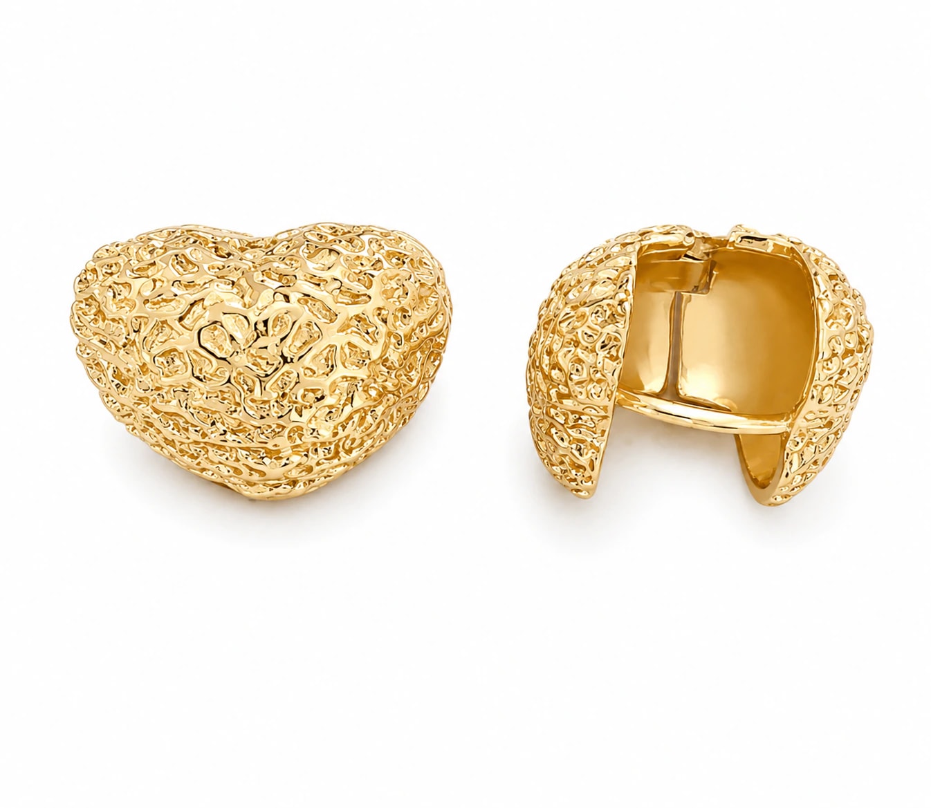 14K CM Halka Kalp Küpe