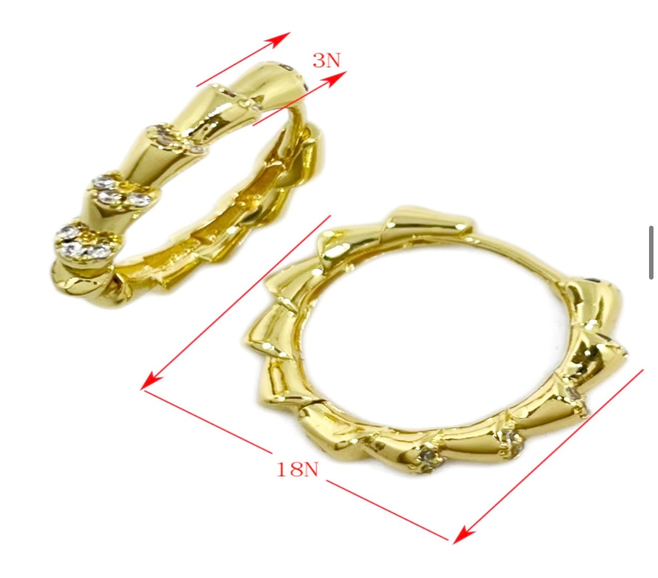 14K CM Blg Halka Küpe