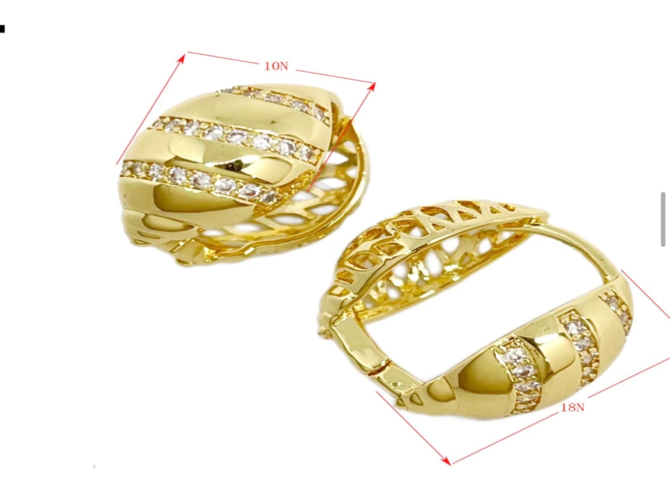 14K CM Kabuk Halka Küpe
