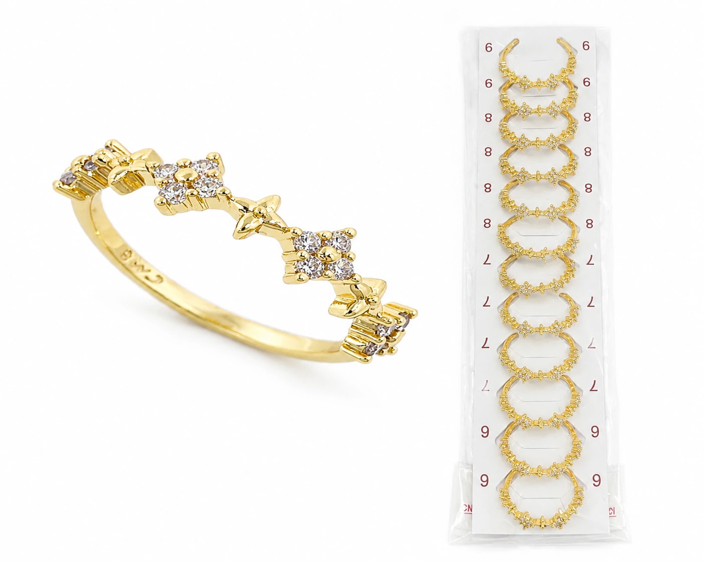14K CM Yonca Numaralı Yüzük Set 12li