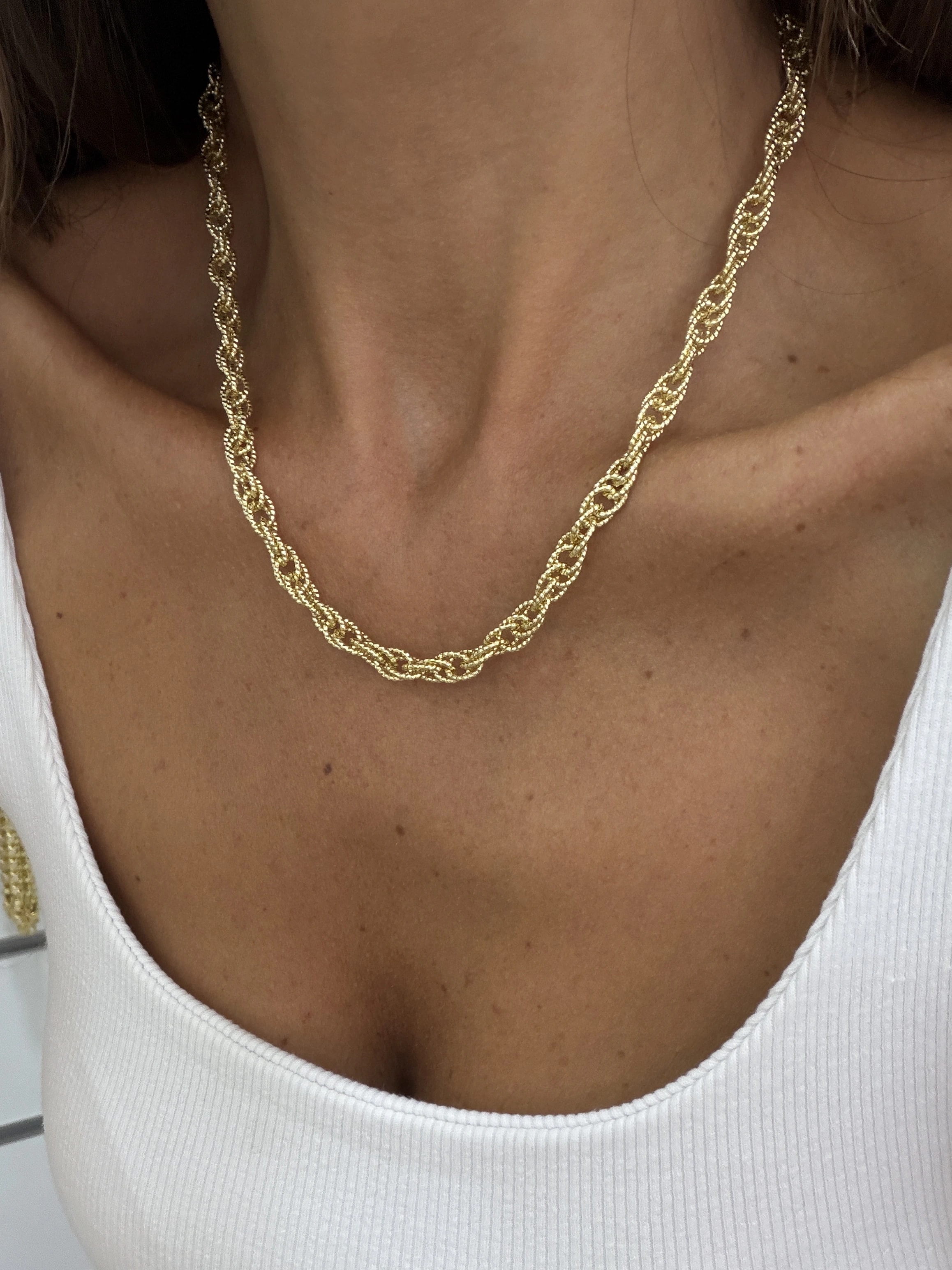 14K Altın Kaplama CM THY Kolye 45+5 cm