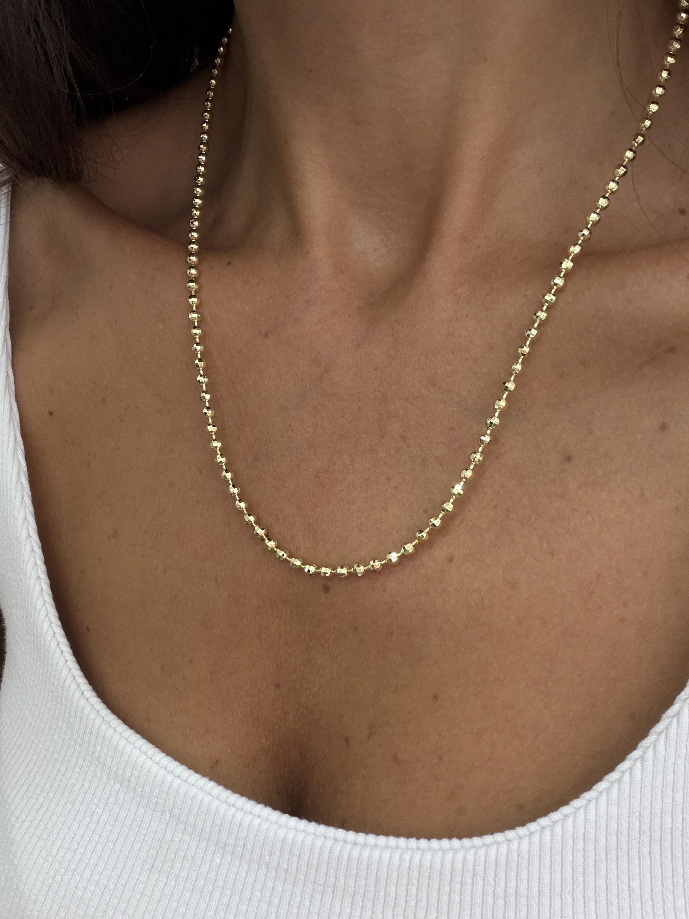 14K Altın Kaplama CM Disko Kolye 50 cm