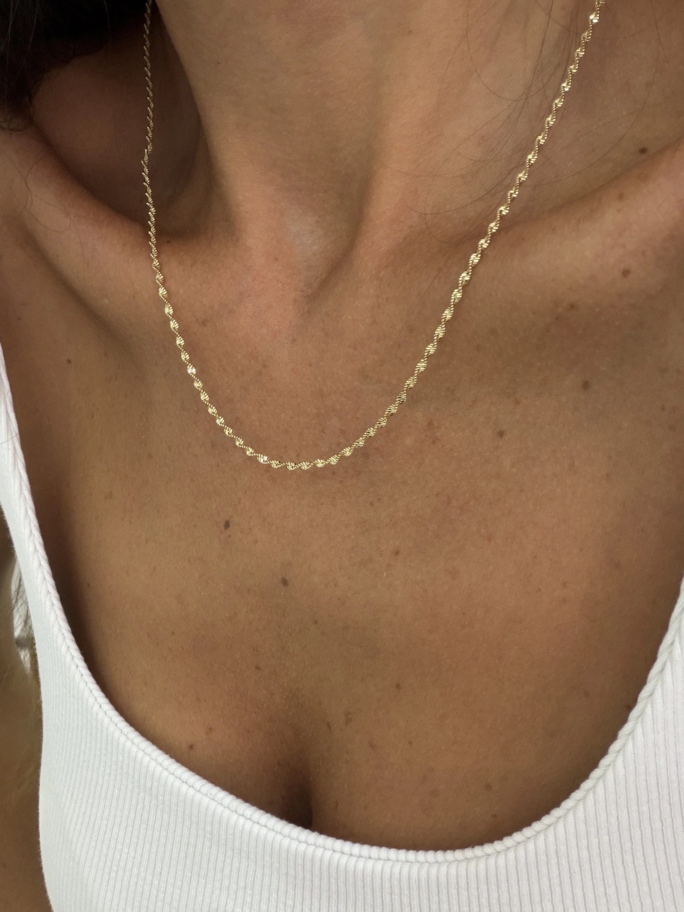 14K Altın Kaplama CM Sık Singapur 45+5 Kolye