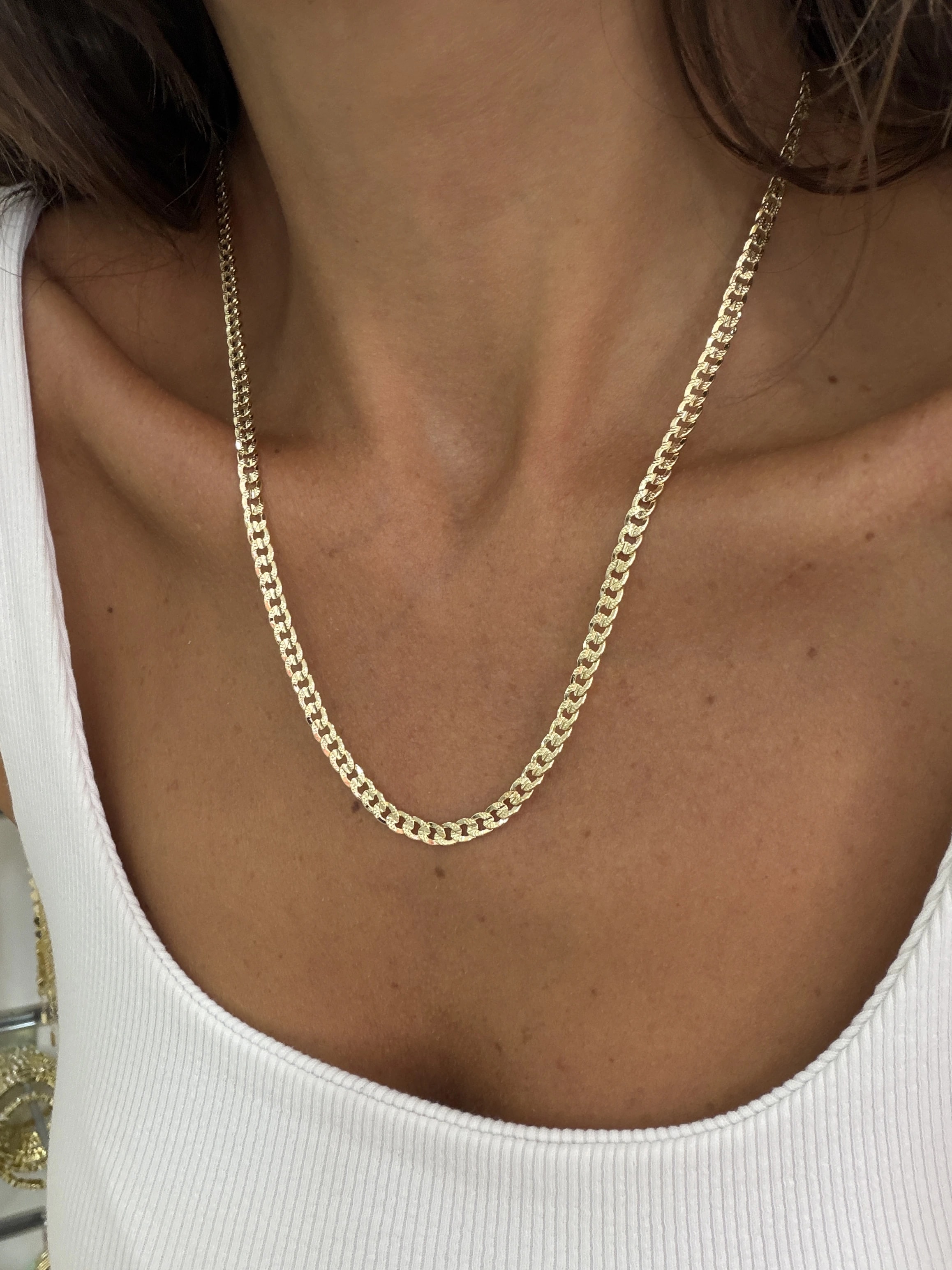 14K CM Altın Kaplama Desen Gurmet 50 cm Kolye