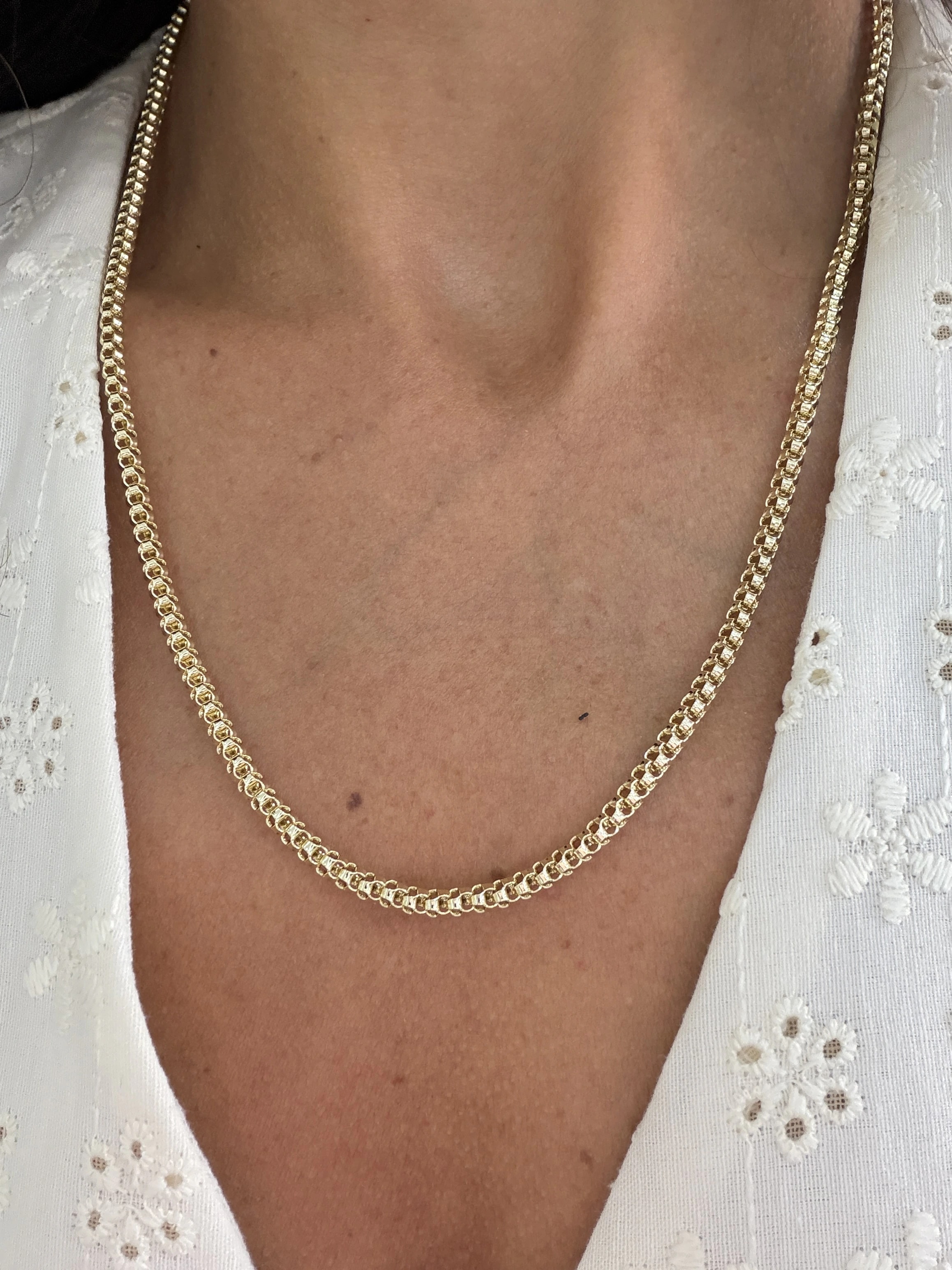 14K CM Altın Kaplama Top Örme Kolye 50 cm