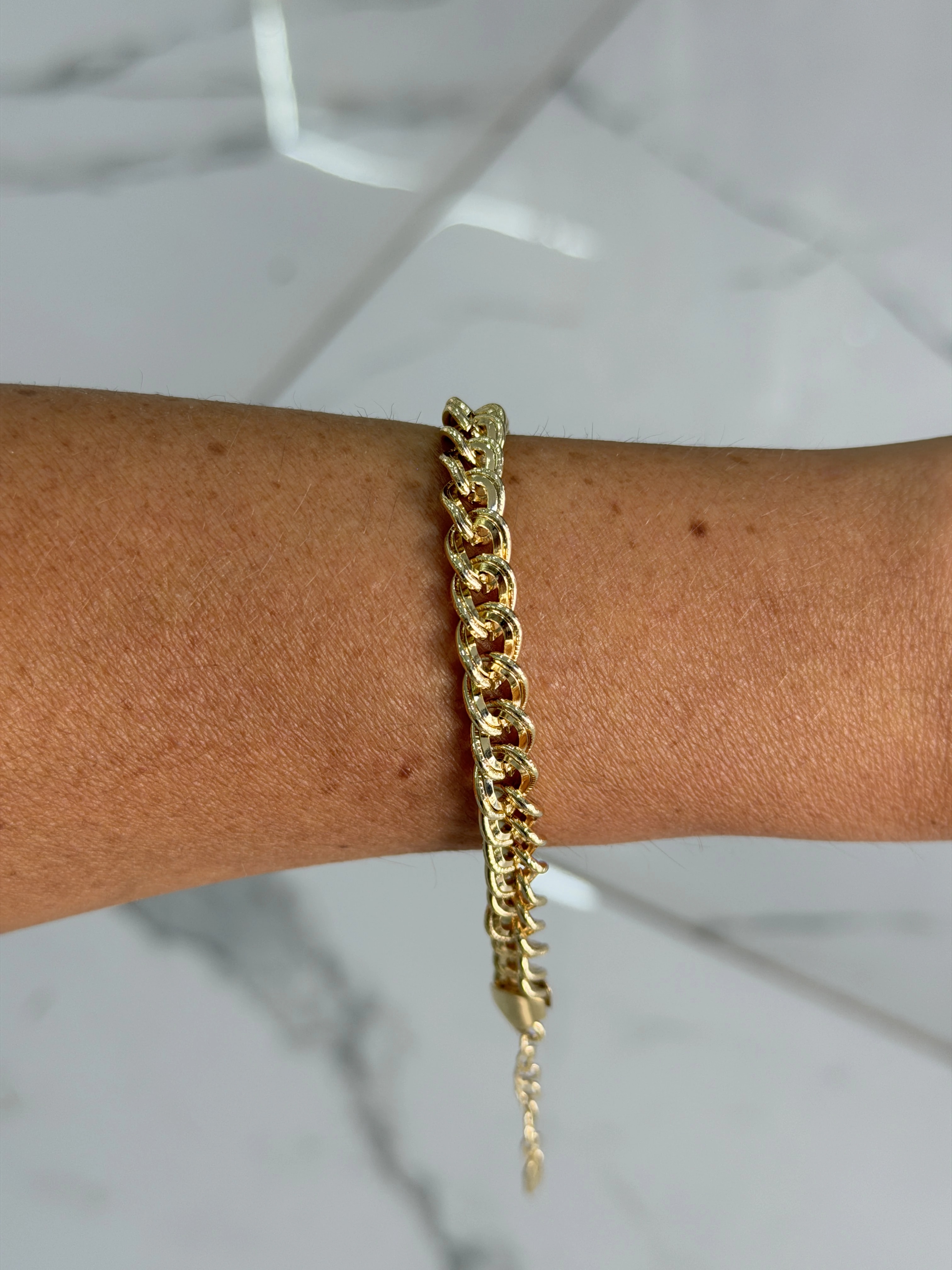 14K CM Altın Kaplama Desen Gurme Bileklik