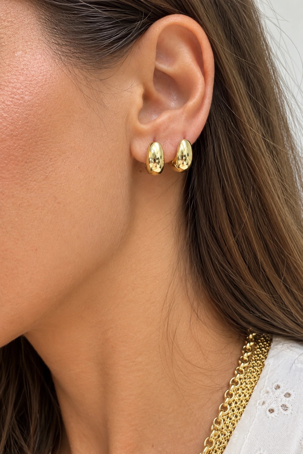 14K CM Alytın Kaplama Mini Küpe
