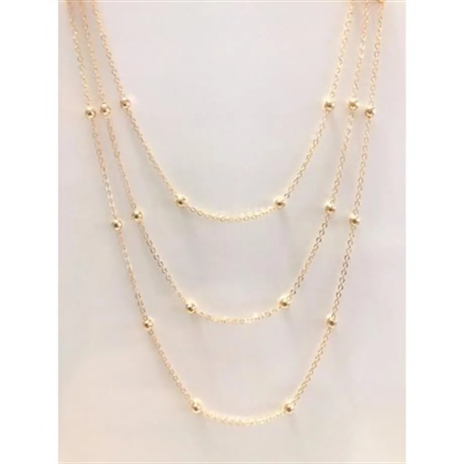 3 lü Gold Top Zincir Kolye