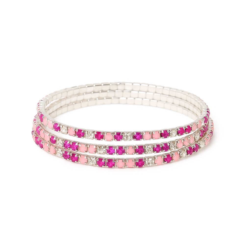 C61C7EED-2E01-4120-80B3-73F380BD330A Lastikli Su Yolu Bileklik Pembe1 Adet Fiyatıdır - Görsel 1