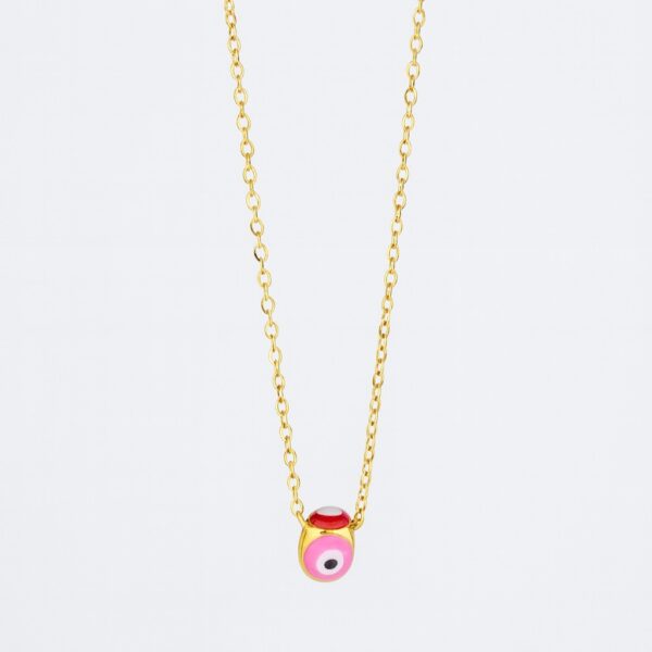 Çelik Renkli Mini Nazar Dönen Kolye