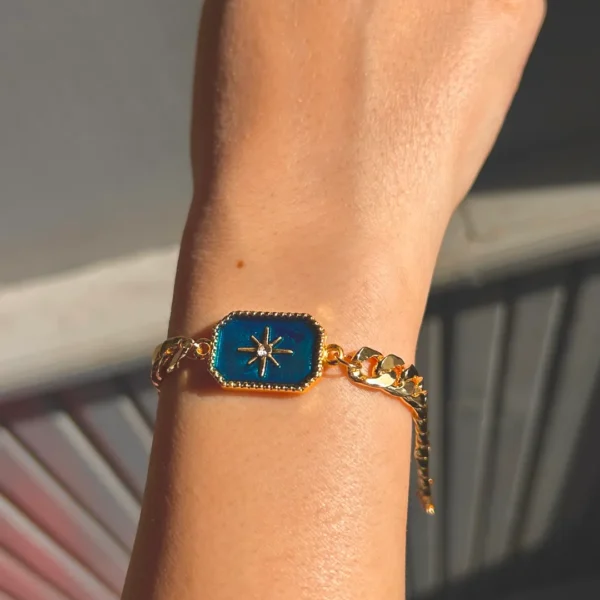 Vip Arpa Zincir Saks Mavi Kuzey Yıldızı Bileklik