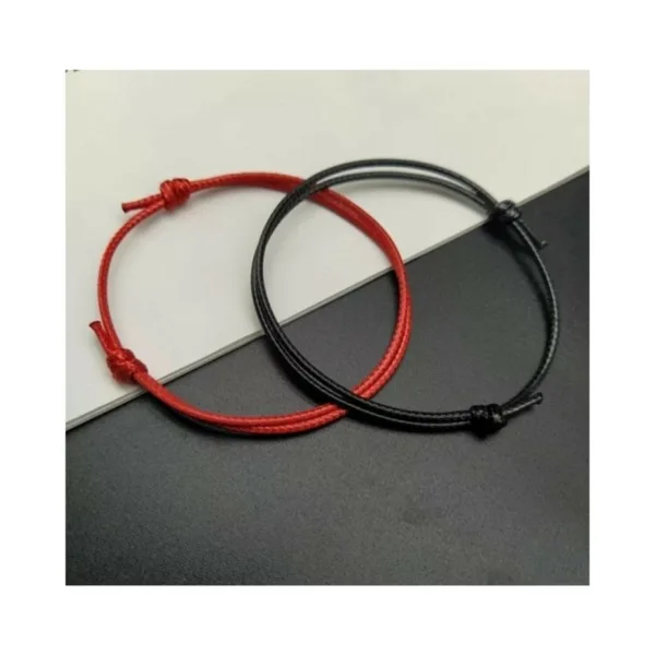 Unisex 2 Adet Kırmızı Siyah Ipli Bileklik Çift Sevgili Bilekliği