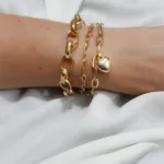 Kadın Çoklu Zincir Kalp Bileklik