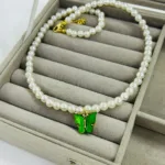 Yeşil Kelebek İnci Kolye