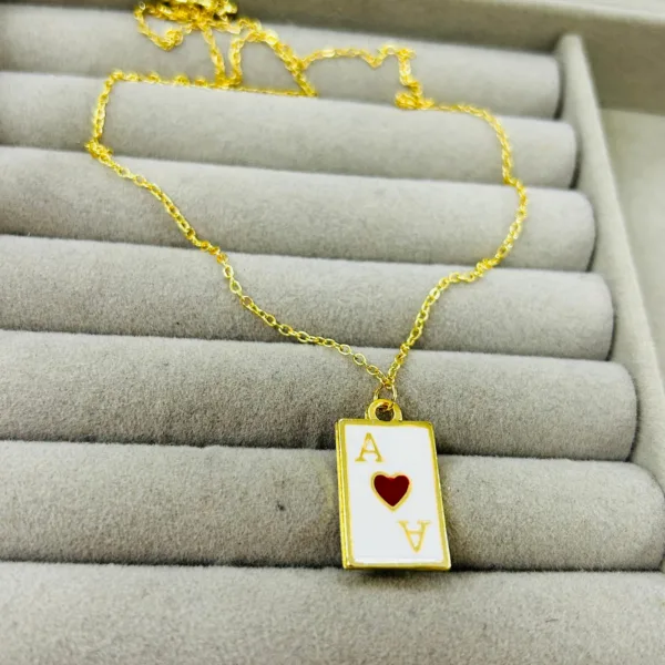 Gold İskambil As Kolye