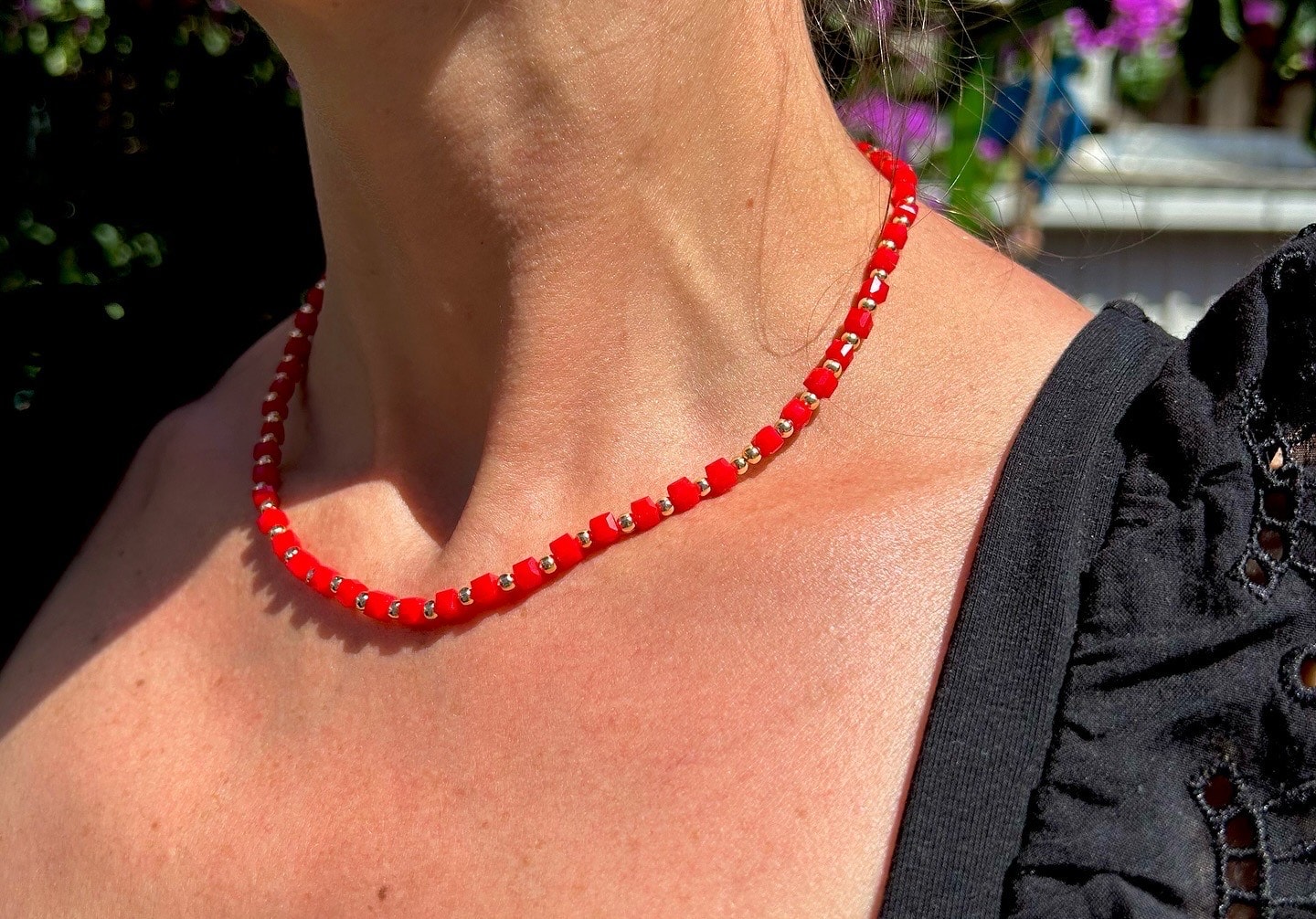 Kırmızı Küp Kristal Kolye Kırmızı Küp Kristal Kolye - Görsel 1