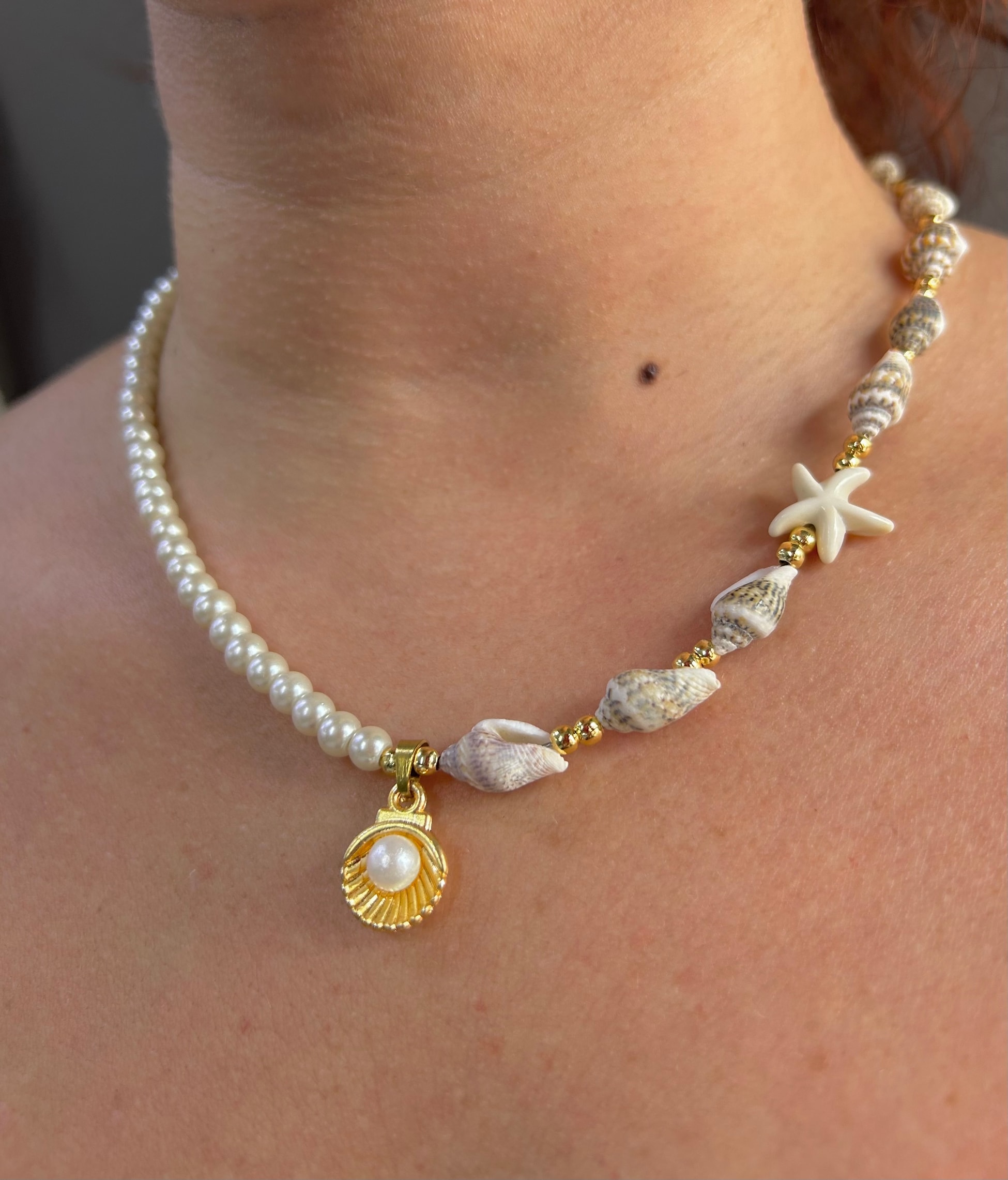 Vip Deniz Kabuğu İstiridye İnci Kolye Vip Deniz Kabuğu İstiridye İnci Kolye - Görsel 1