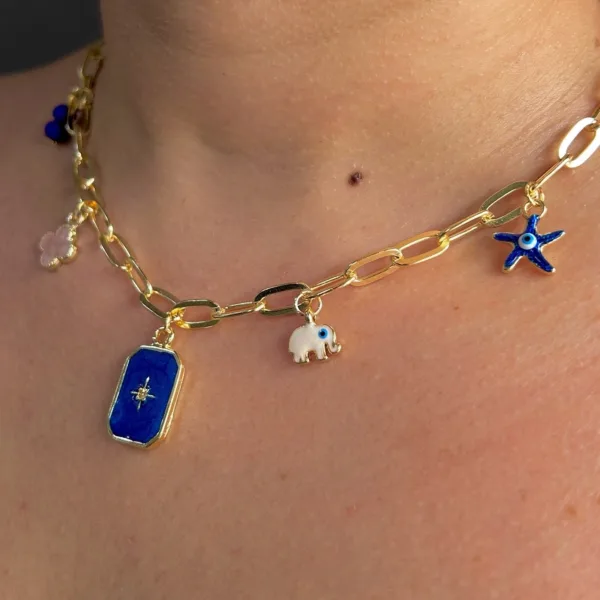 Kadın Kutup Yıldız Mineli Charm Kolye