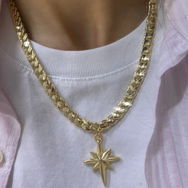 Vip Kalın Zincir Kuzey Yıldızı Kolye