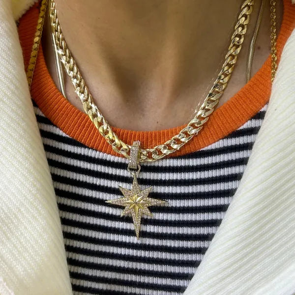 Vip Arpa Zincir Full Taş Kutu Yıldızı Kolye