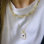 Vip 2 li Siyah Kalp As Kolye