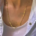 Vip Gold Parlak Çubuk Kolye 50 cm