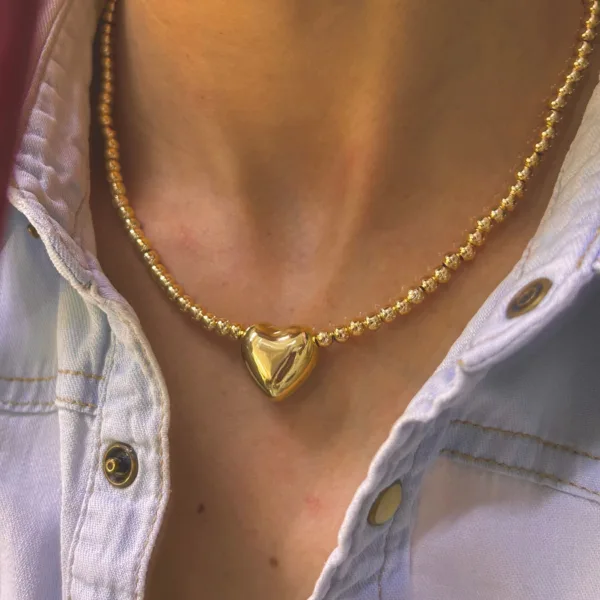 Vip Topcuk Dizme Kalp Kolye