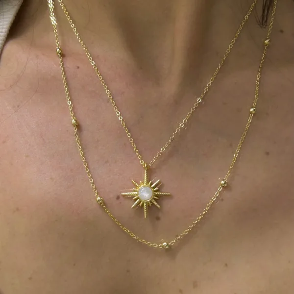 Vip 2 li Sedef Kuzey Yıldızı Kolye