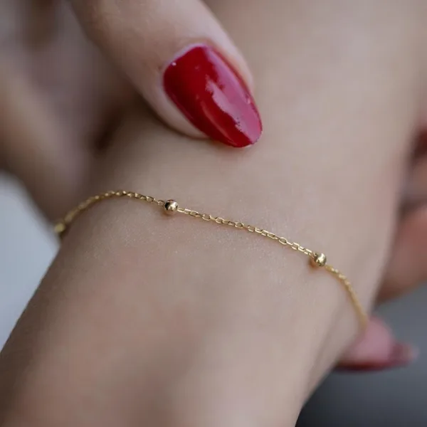 Top Model Altın Kaplama Zincir Bileklik