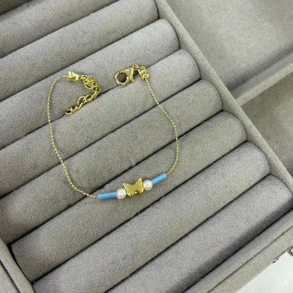 Vip Mavi Kelebek Bileklik