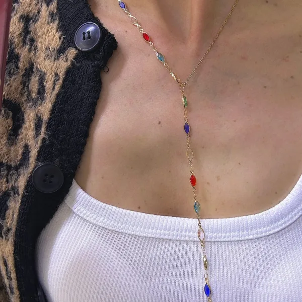 Renkli Yarım Y Kolye