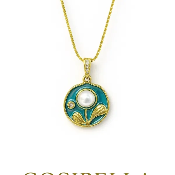 Altın Kaplam Mineli Vintage Kolye